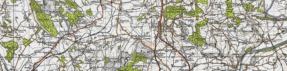 Old map of Much Dewchurch in 1947