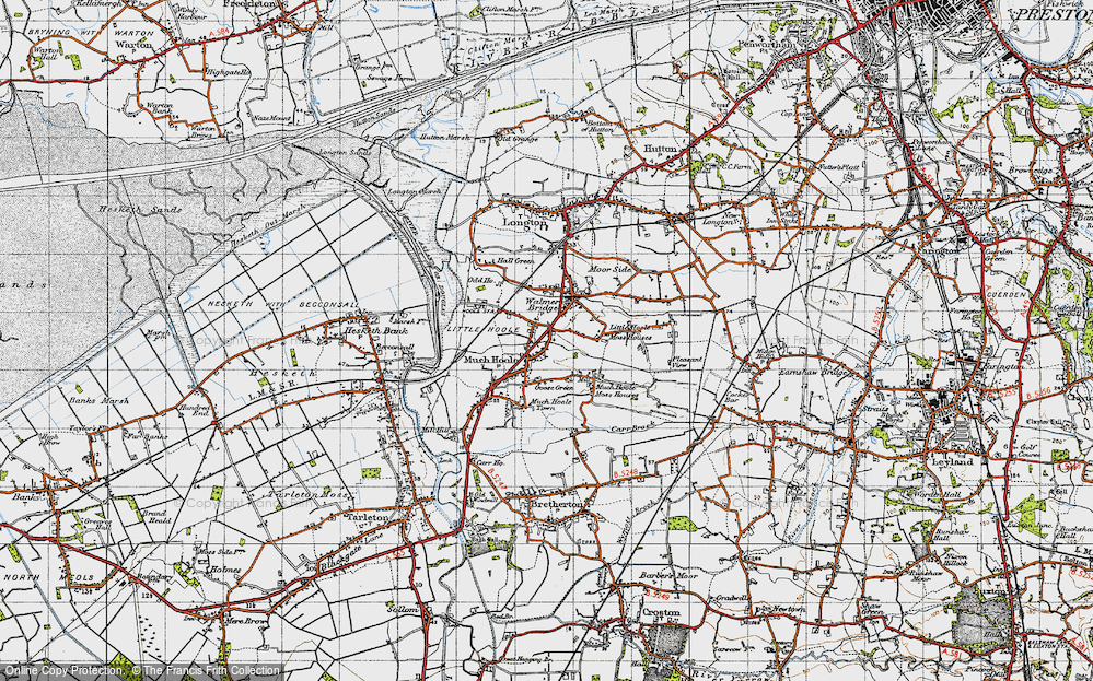 Old Map of Much Hoole, 1947 in 1947