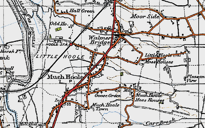 Old map of Much Hoole in 1947