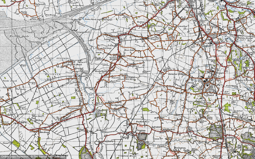Old Map of Much Hoole Moss Houses, 1947 in 1947