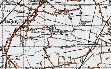 Old map of Much Hoole Moss Houses in 1947