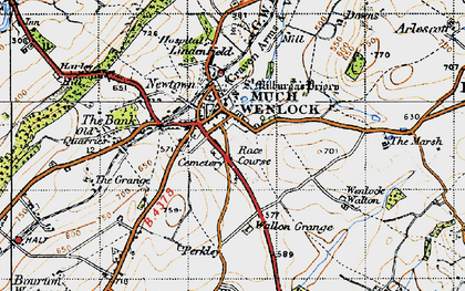 Old map of Much Wenlock in 1947