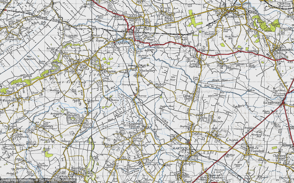 Old Map of Muchelney Ham, 1945 in 1945