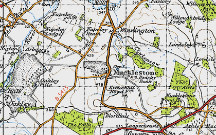 Old map of Mucklestone in 1946
