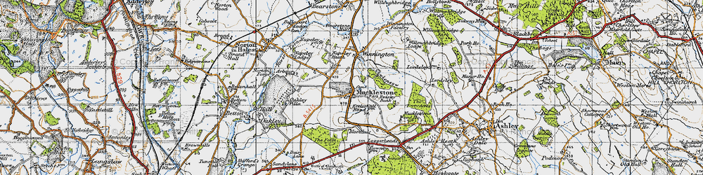 Old map of Mucklestone in 1946