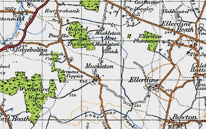 Old map of Muckleton in 1947