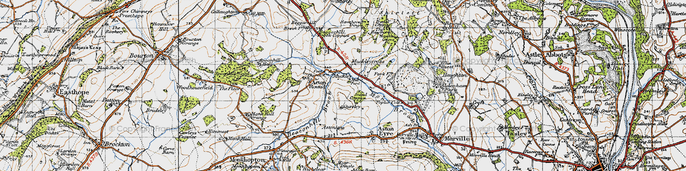 Old map of Muckley in 1947