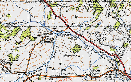 Old map of Muckley Cross in 1947
