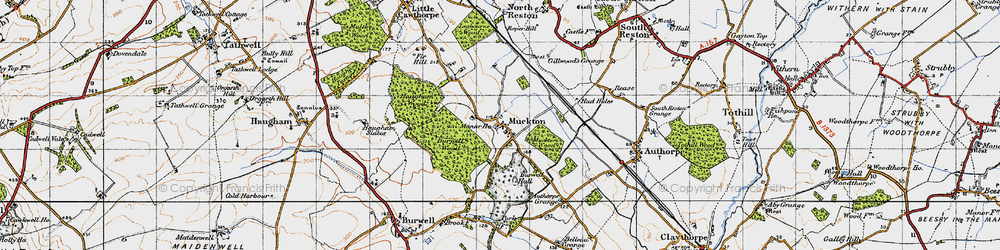Old map of Burwell Wood in 1946