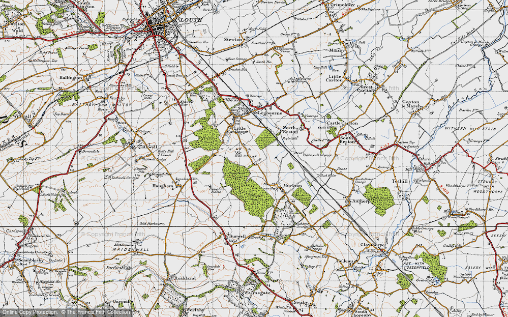 Old Map of Historic Map covering Legbourne Wood in 1946