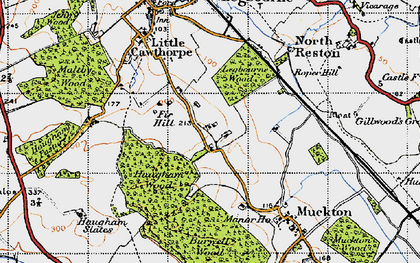 Old map of Muckton Bottom in 1946