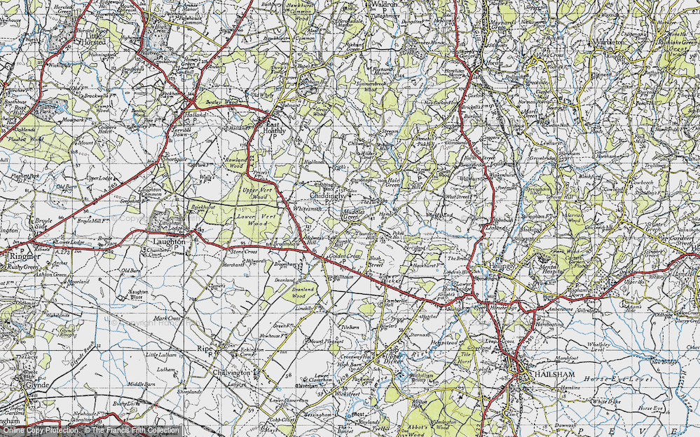 Old Map of Muddles Green, 1940 in 1940