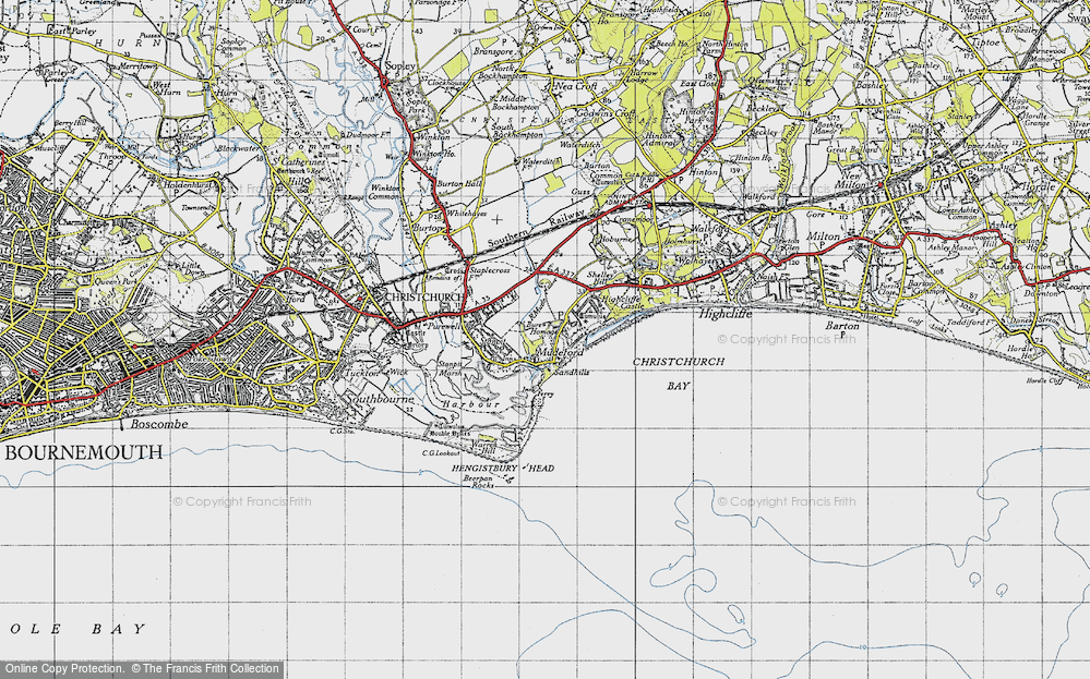 Old Map of Mudeford, 1940 in 1940