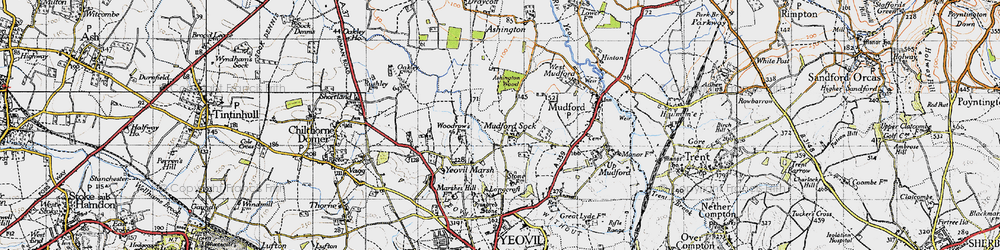 Old map of Mudford Sock in 1945