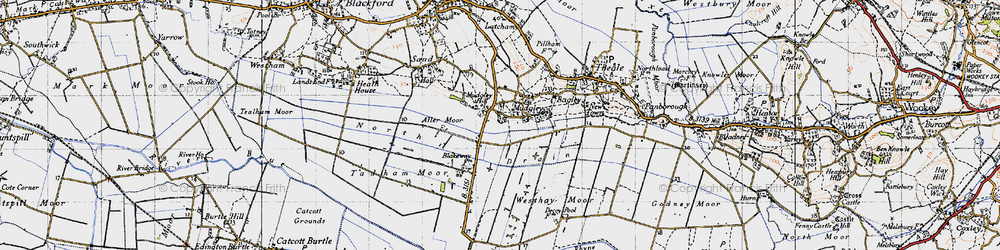 Old map of Mudgley in 1946