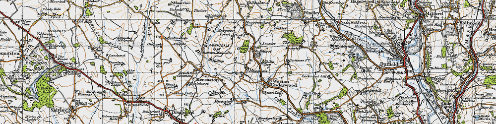 Old map of Mugginton in 1946