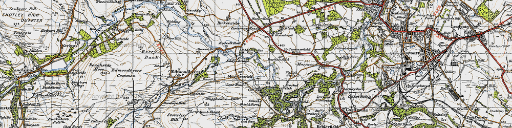 Old map of Muggleswick in 1947