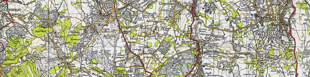 Old map of Mugswell in 1945