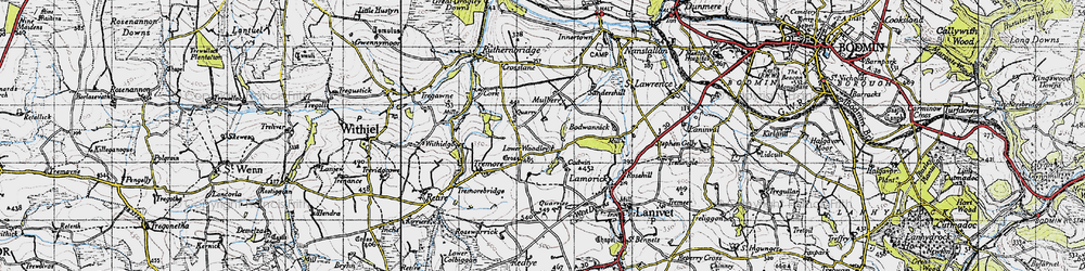 Old map of Mulberry in 1946