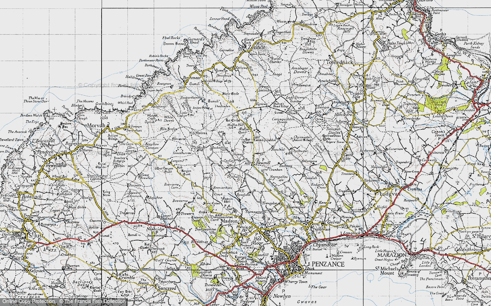Old Map of Mulfra, 1946 in 1946