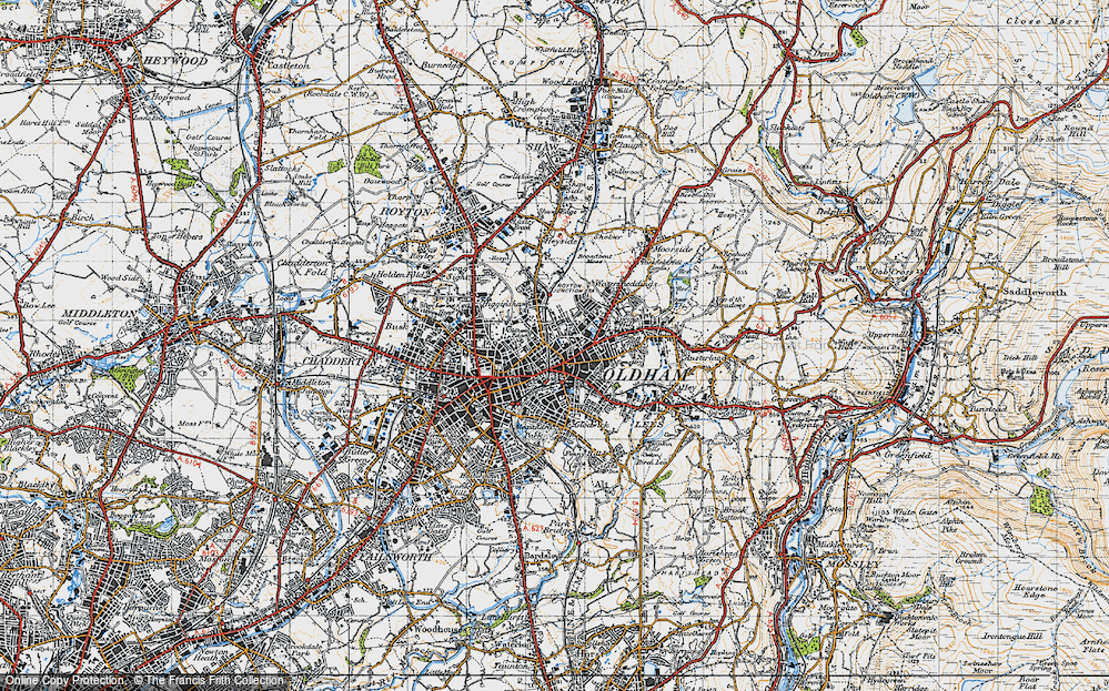 Old Map of Mumps, 1947 in 1947