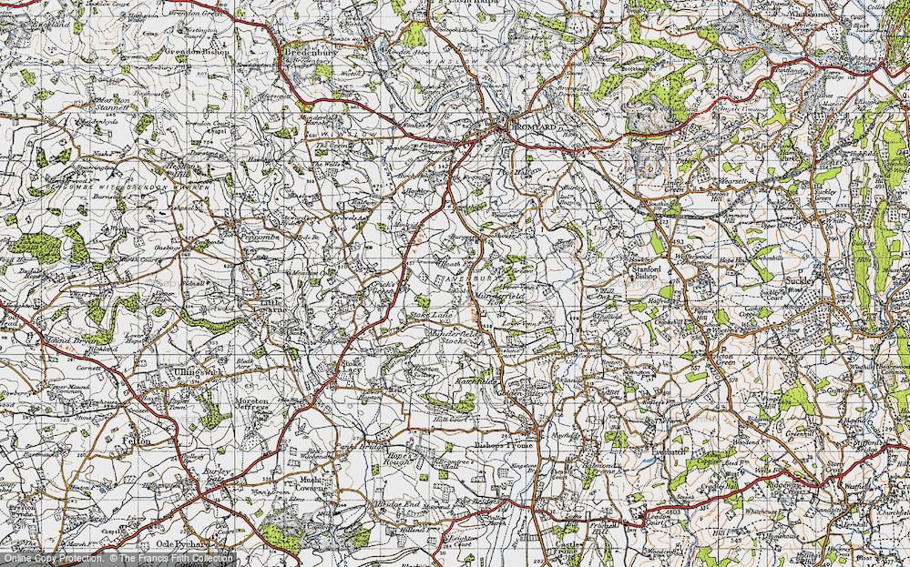 Old Map of Munderfield Row, 1947 in 1947