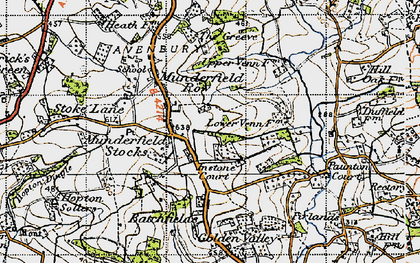 Old map of Munderfield Stocks in 1947