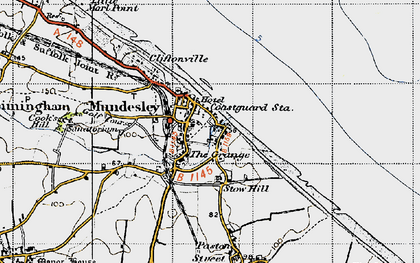 Old map of Mundesley in 1945