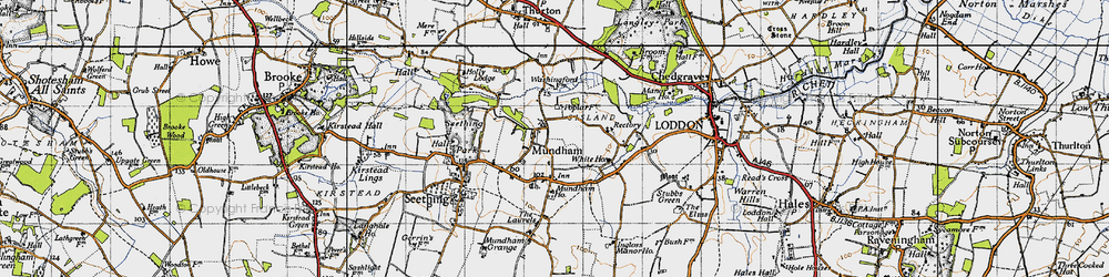Old map of Mundham in 1946