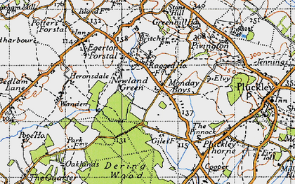 Old map of Mundy Bois in 1940