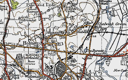 Old map of Munstone in 1947