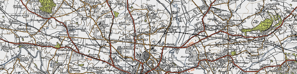 Old map of Munstone in 1947