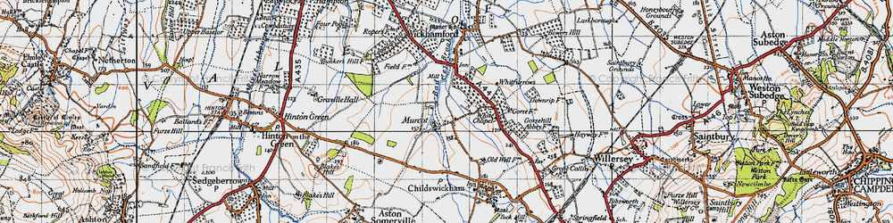 Old map of Murcot in 1946