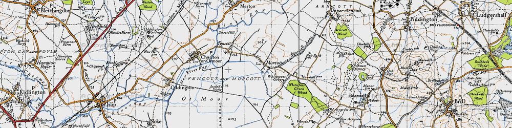 Old map of Murcott in 1946