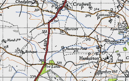 Old map of Murcott in 1947
