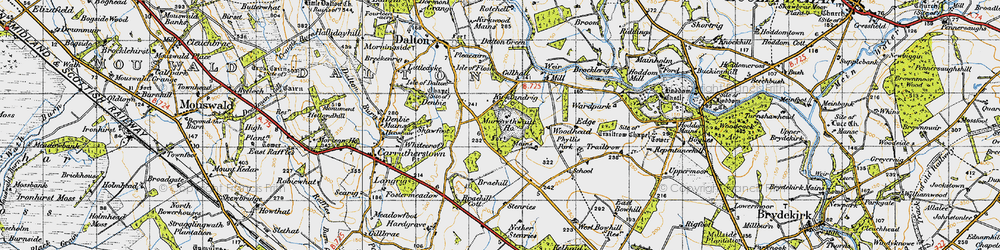 Old map of Braehill in 1947