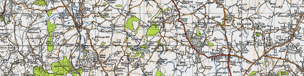 Old map of Murrell's End in 1947