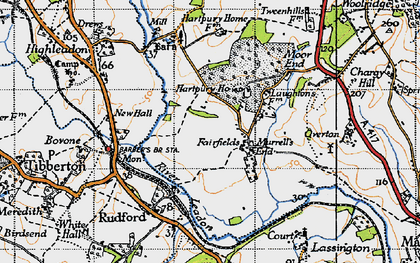 Old map of Murrell's End in 1947