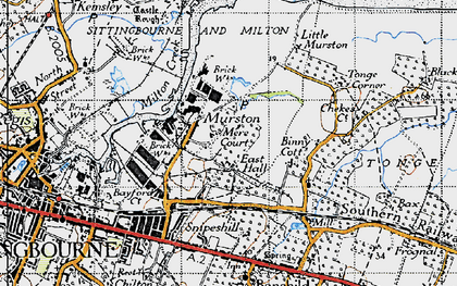 Old map of Murston in 1946