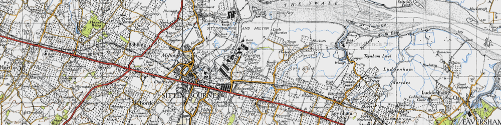 Old map of Murston in 1946