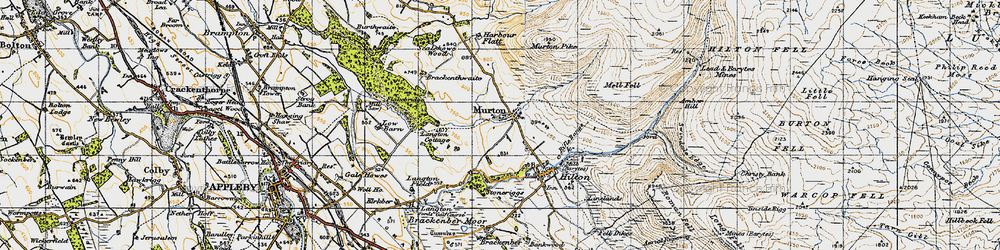 Old map of Murton in 1947