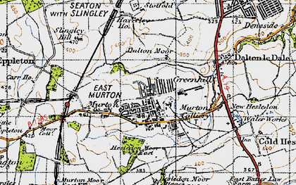 Old map of Murton in 1947