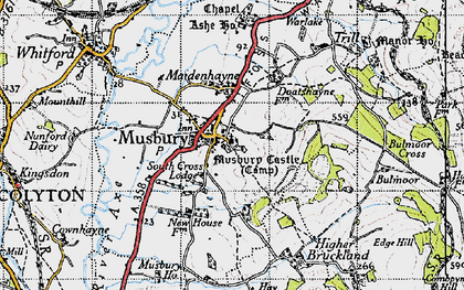 Old map of Musbury in 1946