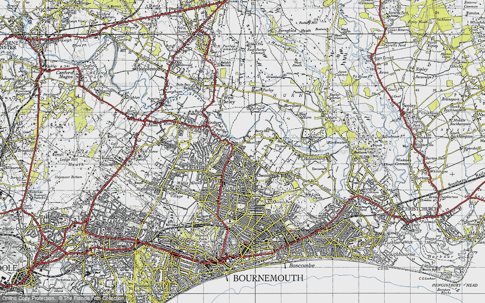 Old Map of Muscliff, 1940 in 1940