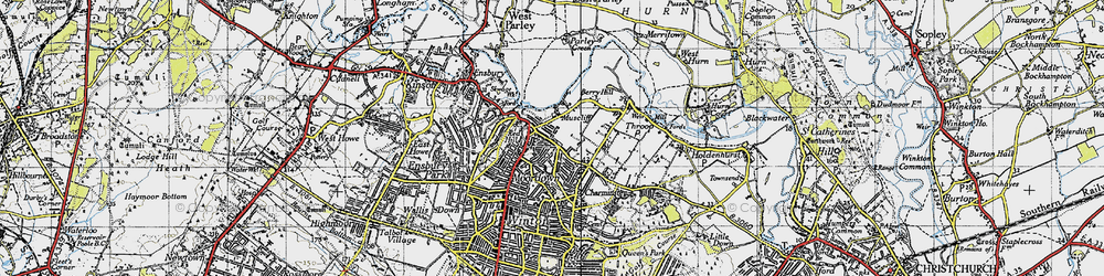 Old map of Muscliff in 1940