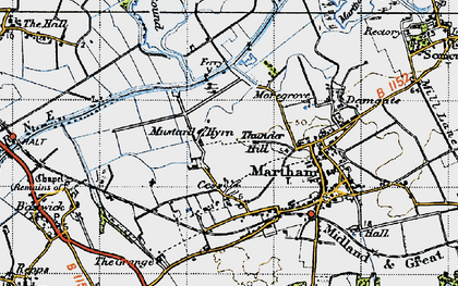 Old map of Mustard Hyrn in 1945