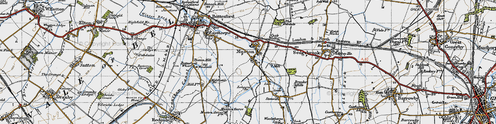 Old map of Muston in 1946