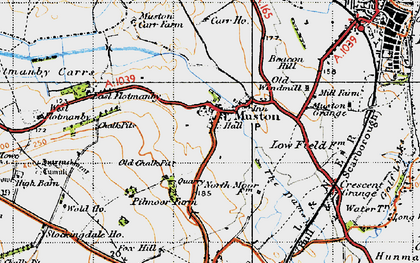 Old map of Muston in 1947