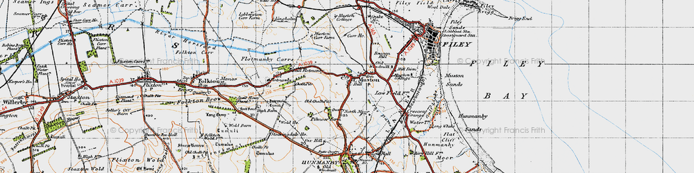 Old map of Muston in 1947