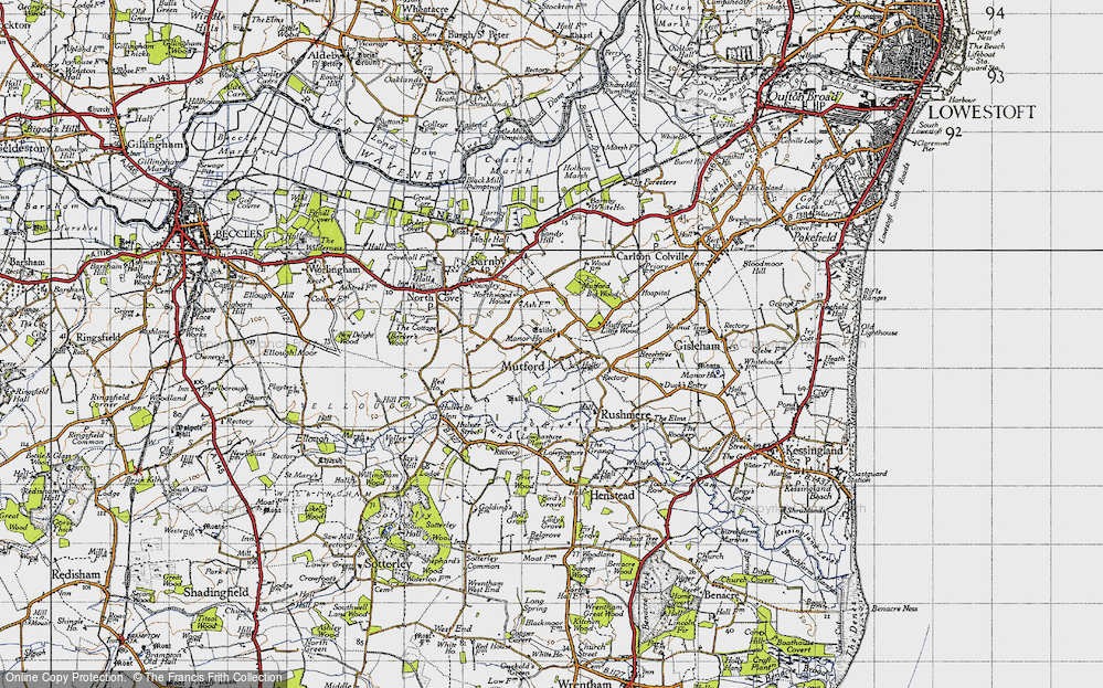 Old Map of Mutford, 1946 in 1946